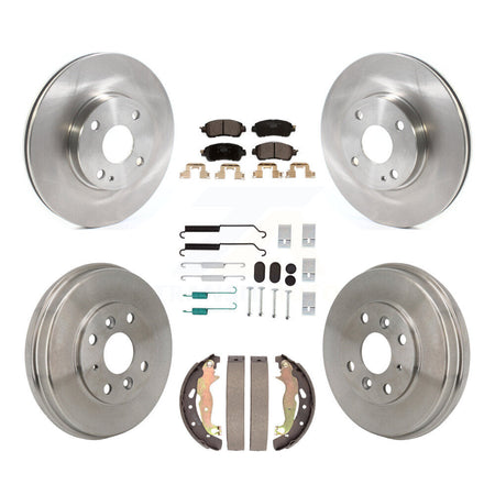 Front Rear Disc Brake Rotors Ceramic Pads And Drum Kit (7Pc) For Toyota Yaris iA Scion K8T-104811