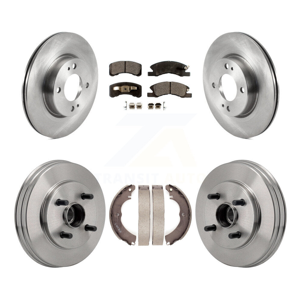 Front Rear Brake Rotor Ceramic Pad Drum Kit For Mitsubishi Mirage G4 With 1 Mounting Hole K8T-104812