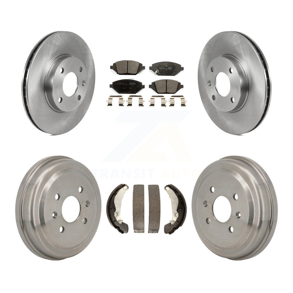 Front Rear Disc Brake Rotors Ceramic Pads And Drum Kit For 2016-2021 Chevrolet Spark K8T-104814