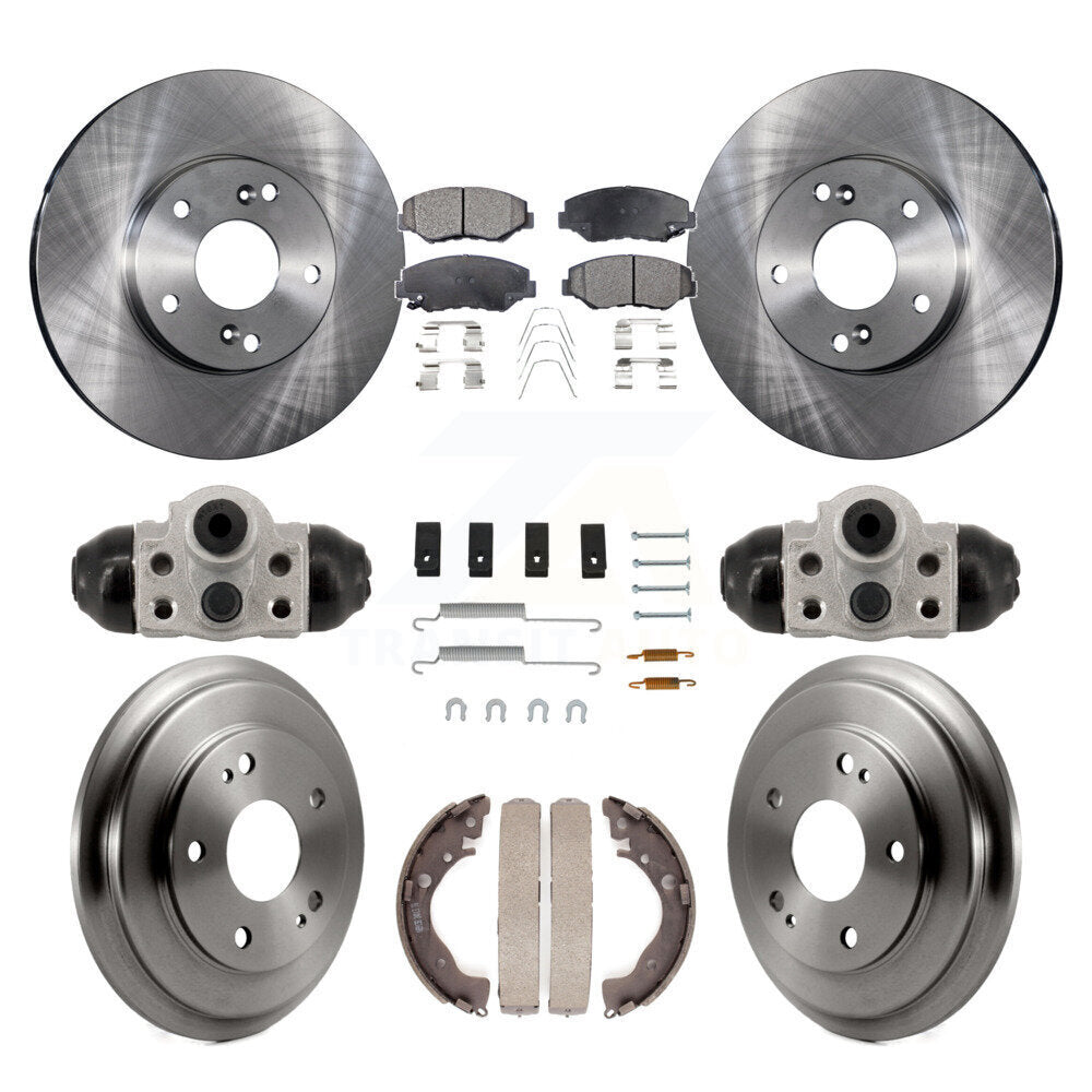 Front Rear Disc Brake Rotors Ceramic Pads And Drum Kit (9Pc) For Honda Civic K8T-104820