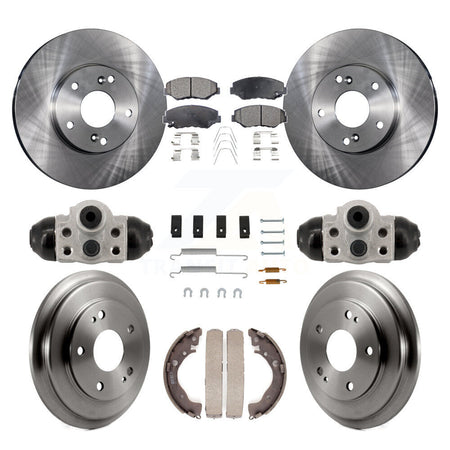 Front Rear Disc Brake Rotors Ceramic Pads And Drum Kit (9Pc) For Honda Civic K8T-104820