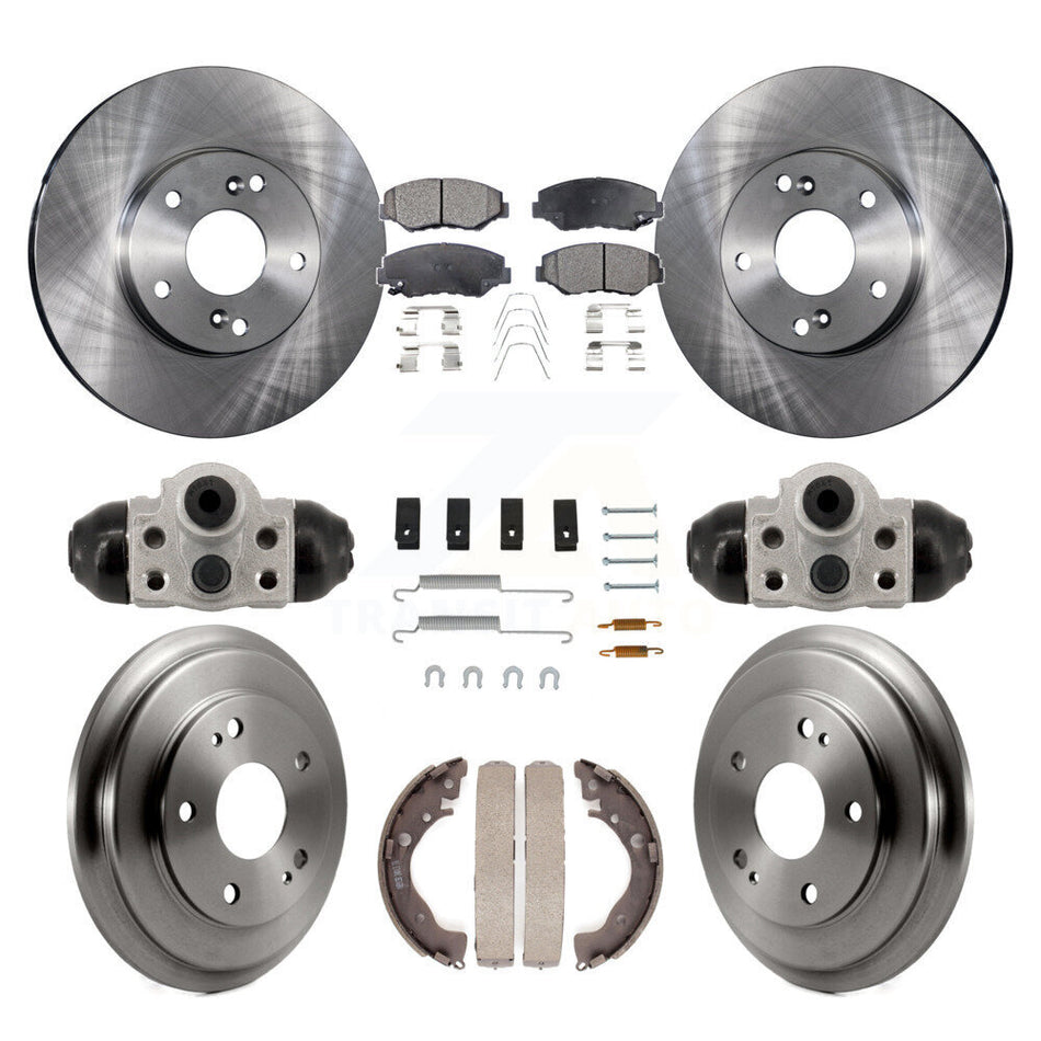 Front Rear Disc Brake Rotors Ceramic Pads And Drum Kit (9Pc) For Honda Civic K8T-104820