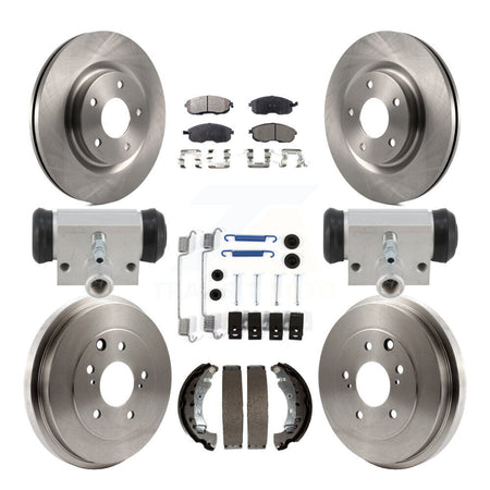 Front Rear Brake Rotors Ceramic Pad & Drum Kit (9Pc) For 17-19 Nissan Sentra Turbocharged K8T-104825
