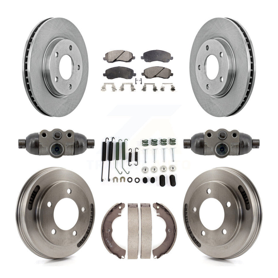 Front Rear Disc Brake Rotors Ceramic Pads And Drum Kit (9Pc) For Mitsubishi Lancer K8T-104826