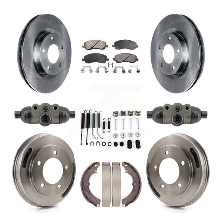 Front Rear Disc Brake Rotor Ceramic Pad And Drum Kit (9Pc) For 2008 Mitsubishi Lancer GTS K8T-104828