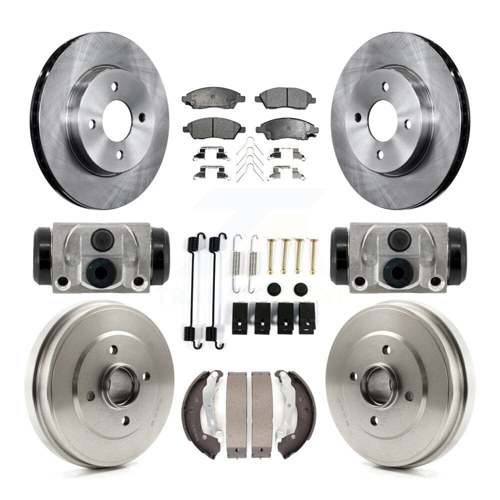 Front Rear Disc Brake Rotors Ceramic Pads And Drum Kit (9Pc) For Nissan Micra Versa Note K8T-104829