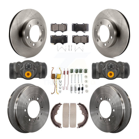 Front Rear Brake Rotor Ceramic Pad And Drum Kit (9Pc) For Toyota Tacoma With 6 Lug Wheels K8T-104830