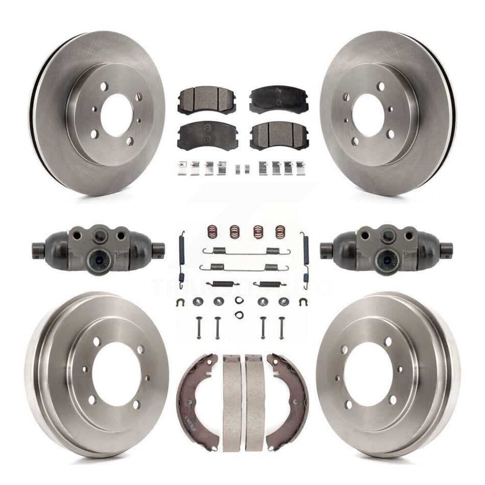 Front Rear Disc Brake Rotors Ceramic Pads And Drum Kit (9Pc) For Mitsubishi Lancer ES K8T-104839