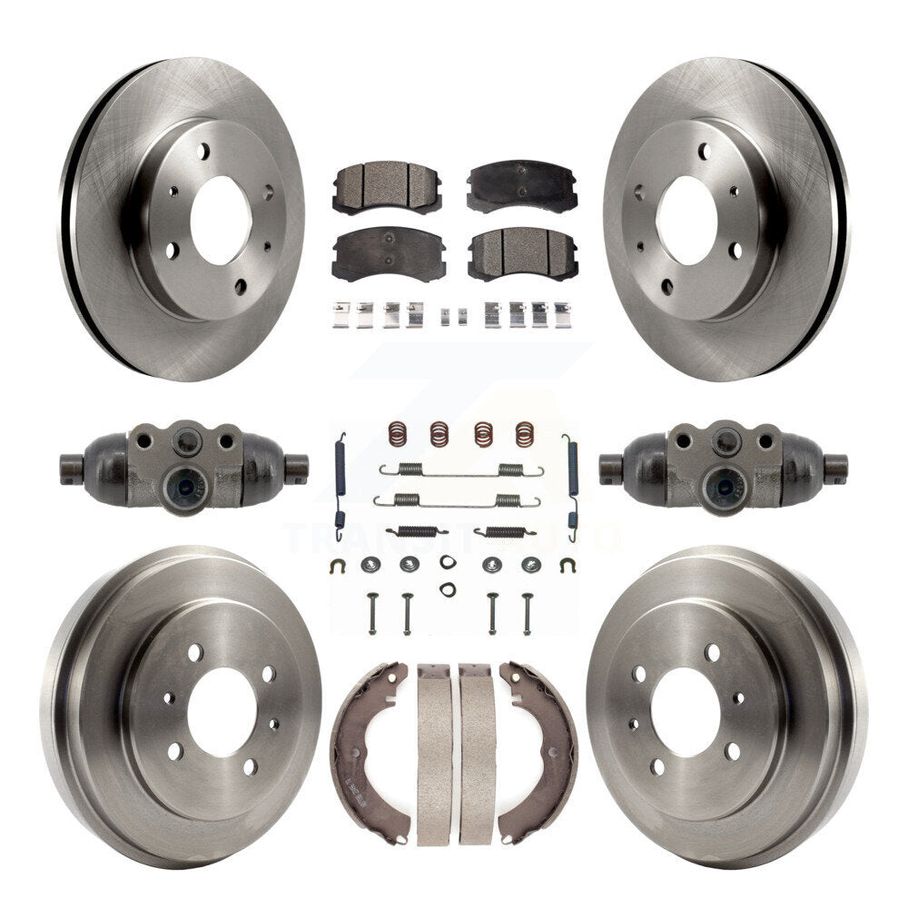 Front Rear Disc Brake Rotors Ceramic Pads And Drum Kit (9Pc) For Mitsubishi Lancer K8T-104840