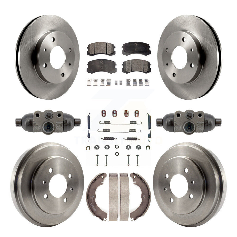 Front Rear Disc Brake Rotors Ceramic Pads And Drum Kit (9Pc) For Mitsubishi Lancer K8T-104840