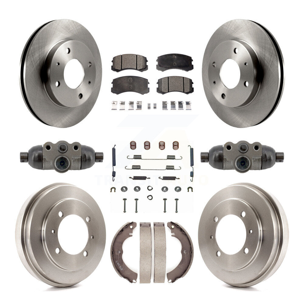 Front Rear Disc Brake Rotors Ceramic Pads And Drum Kit (9Pc) For Mitsubishi Lancer K8T-104841
