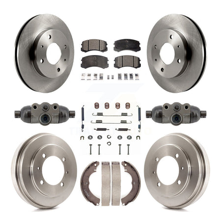 Front Rear Disc Brake Rotors Ceramic Pads And Drum Kit (9Pc) For Mitsubishi Lancer K8T-104841