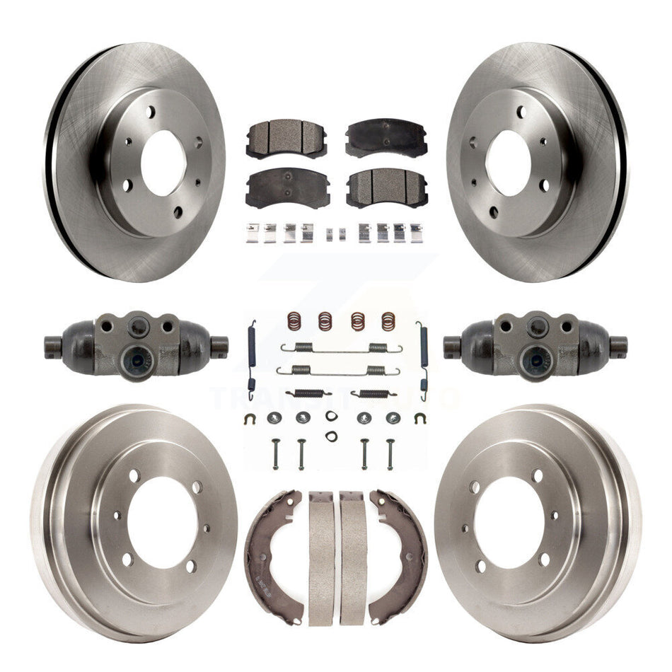 Front Rear Disc Brake Rotors Ceramic Pads And Drum Kit (9Pc) For Mitsubishi Lancer K8T-104841