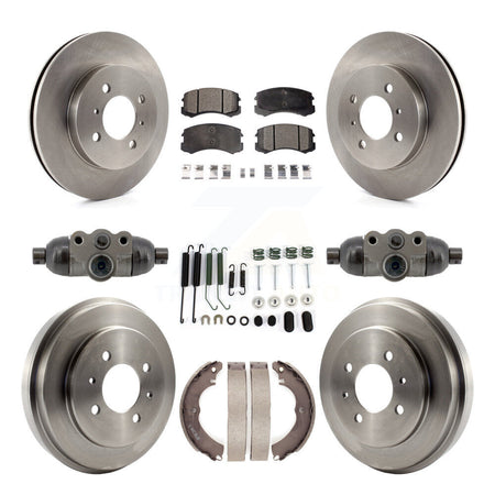 Front Rear Brake Rotor Ceramic Pad & Drum Kit (9Pc) For 2007 Mitsubishi Lancer LS Diamond K8T-104843