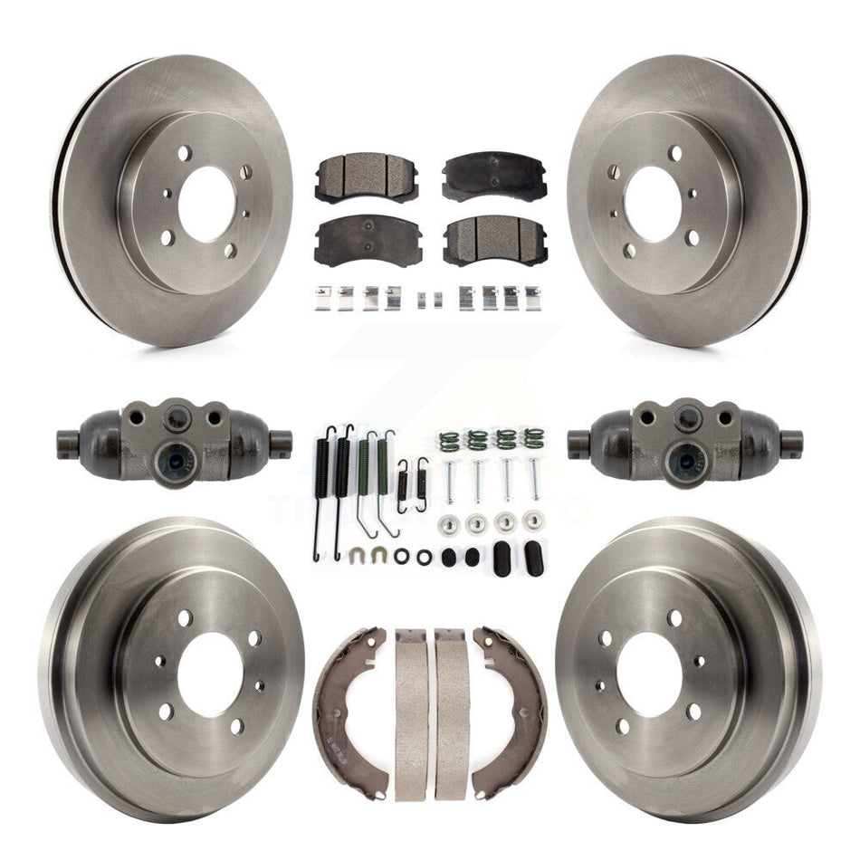 Front Rear Brake Rotor Ceramic Pad & Drum Kit (9Pc) For 2007 Mitsubishi Lancer LS Diamond K8T-104843