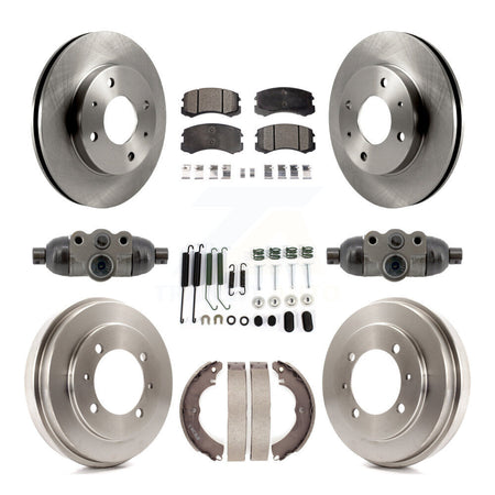 Front Rear Brake Rotor Ceramic Pad & Drum Kit (9Pc) For 2007 Mitsubishi Lancer LS Diamond K8T-104844