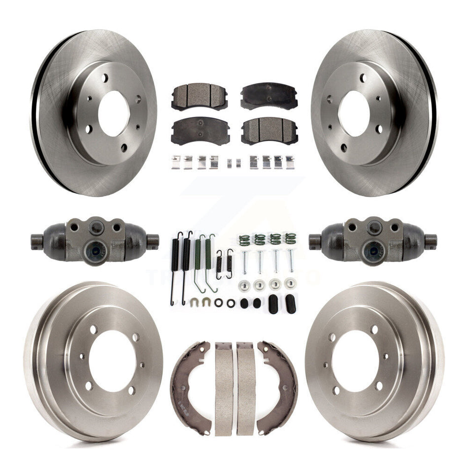 Front Rear Brake Rotor Ceramic Pad & Drum Kit (9Pc) For 2007 Mitsubishi Lancer LS Diamond K8T-104844