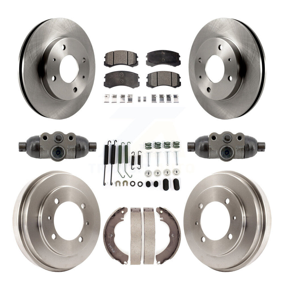 Front Rear Brake Rotor Ceramic Pad & Drum Kit (9Pc) For 2007 Mitsubishi Lancer LS Diamond K8T-104844