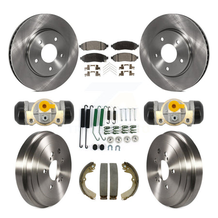 Front Rear Brake Rotor Ceramic Pad Drum Kit (9Pc) For Nissan NV200 Chevrolet City Express K8T-104845