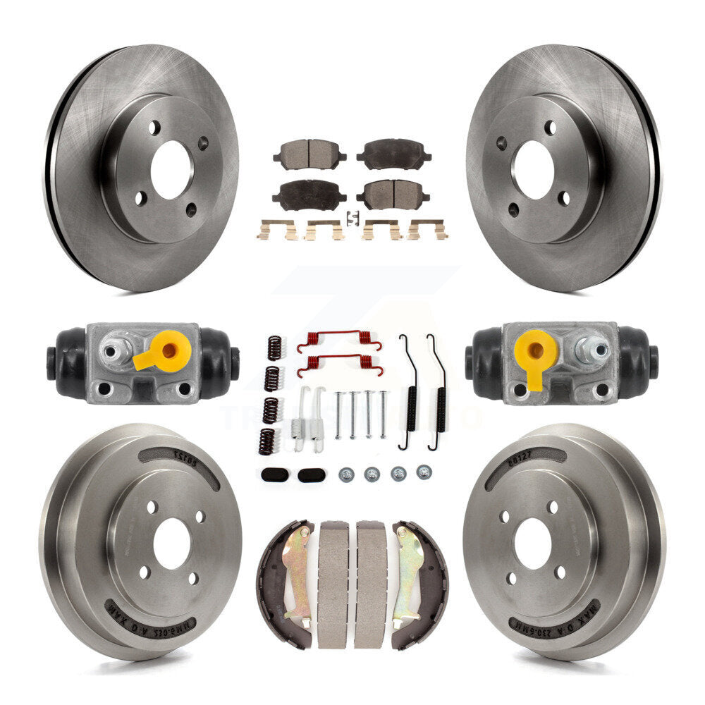 Front Rear Disc Brake Rotors Ceramic Pad & Drum Kit (9Pc) For Chevrolet Cobalt Pontiac G5 K8T-104847