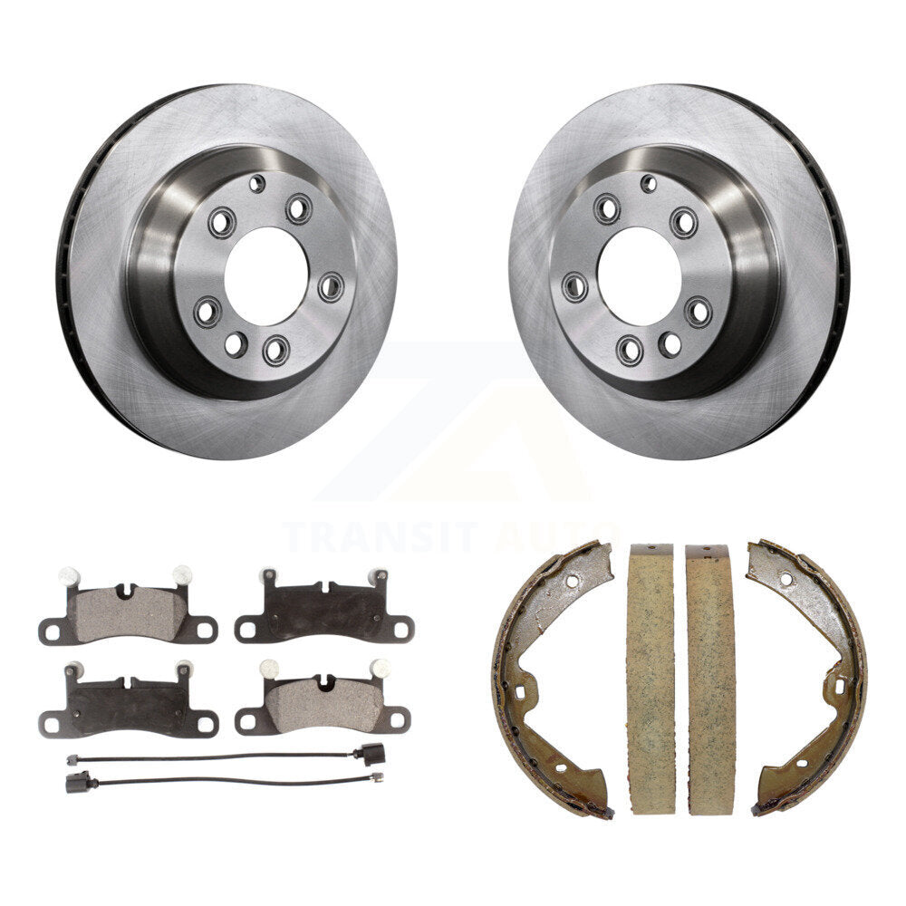 Rear Disc Rotors Ceramic Pads & Parking Shoes Kit For Volkswagen Touareg Porsche Cayenne K8T-105377