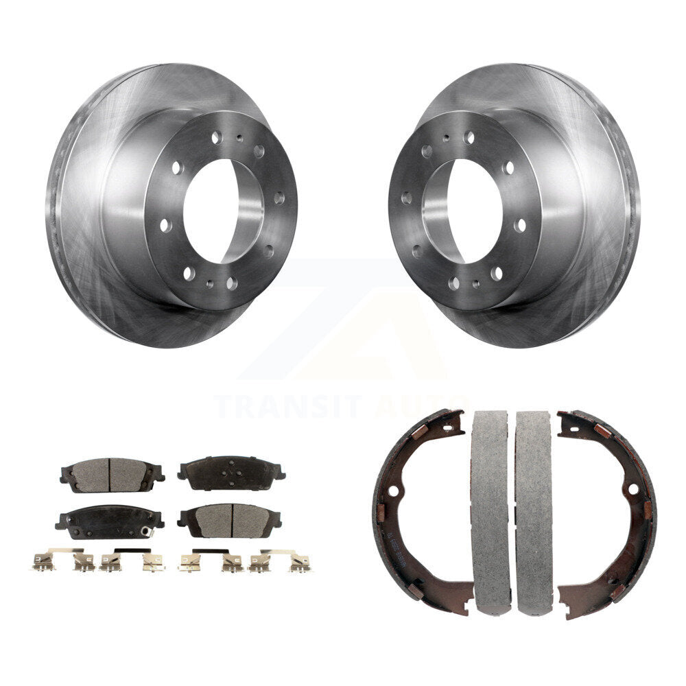 Rear Disc Rotors Ceramic Pads Parking Shoes Kit For Chevrolet Suburban With 8 Lug Wheels K8T-105381