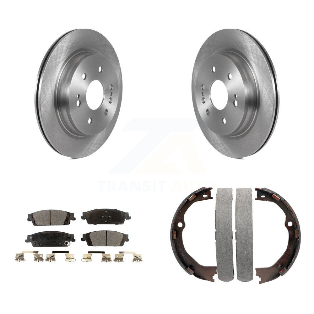 Rear Disc Rotors Ceramic Pads Parking Shoes Kit For 2019 Chevrolet Silverado 1500 LD GMC K8T-105382