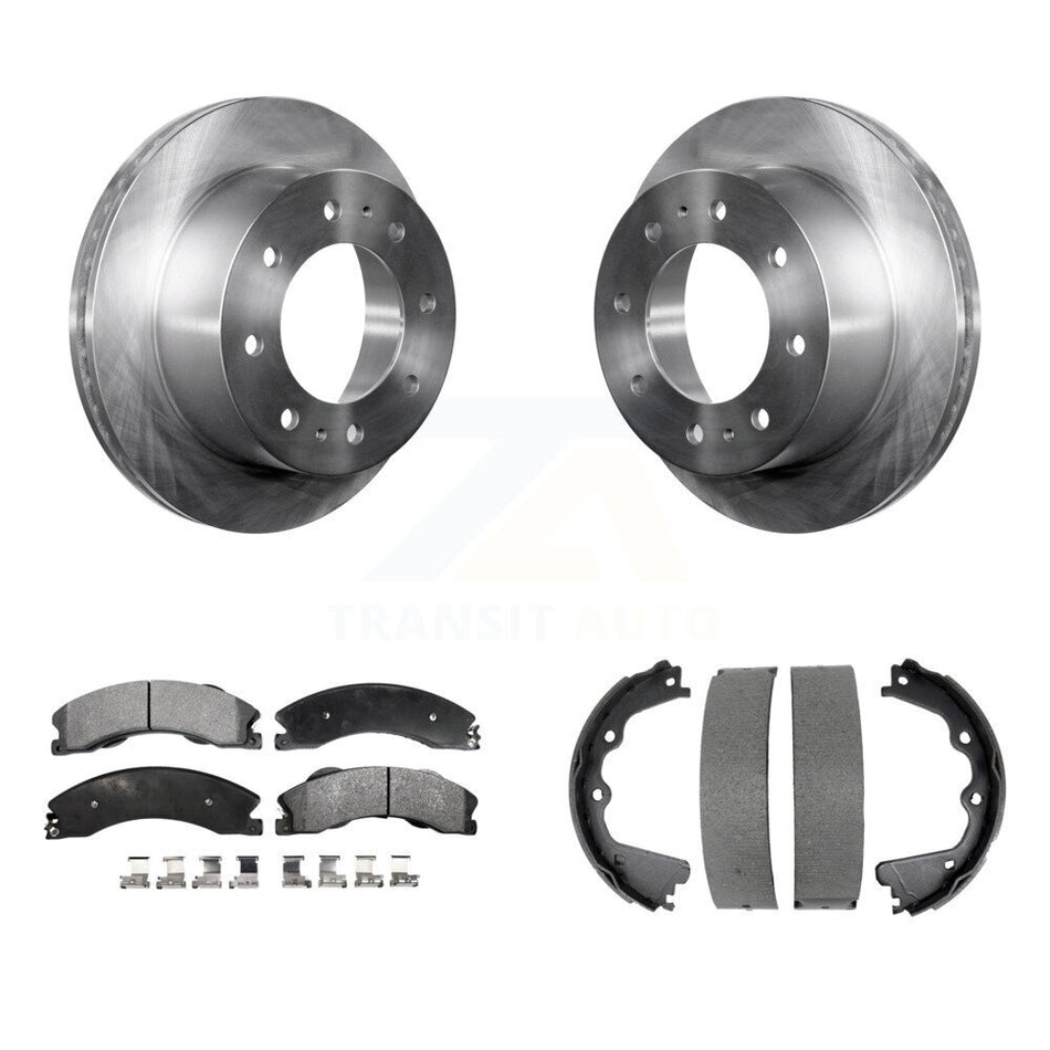 Rear Disc Rotors Ceramic Pads Parking Shoes Kit For GMC Sierra 2500 HD Chevrolet Suburban K8T-105393