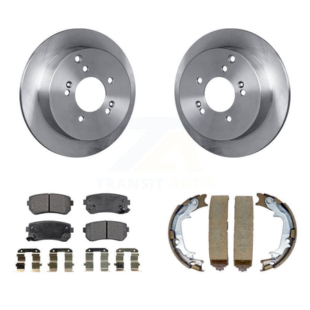 Rear Disc Rotors Ceramic Pads Parking Brake Shoes Kit For Hyundai Tucson Kia Sportage AWD K8T-105403