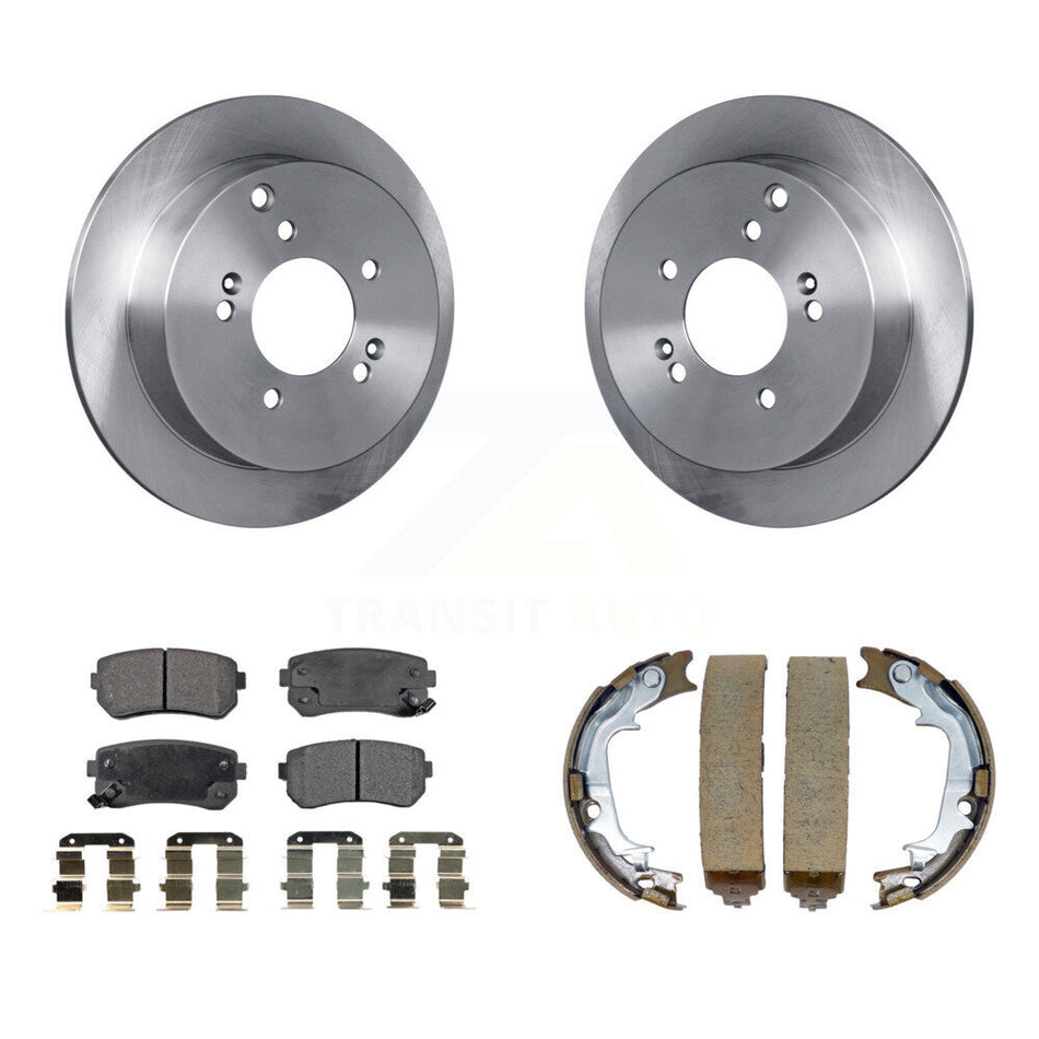Rear Disc Rotors Ceramic Pads Parking Brake Shoes Kit For Hyundai Tucson Kia Sportage AWD K8T-105403