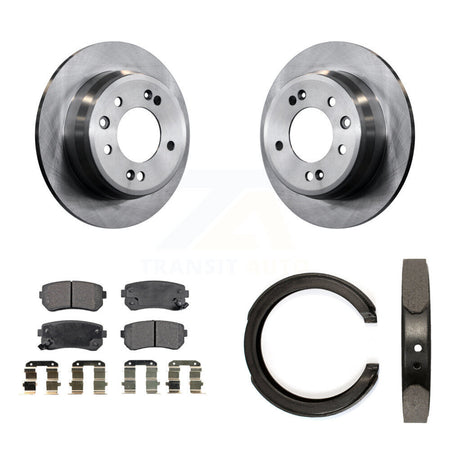 Rear Disc Rotors Ceramic Pads And Parking Brake Shoes Kit For 2011-2016 Kia Sportage FWD K8T-105405