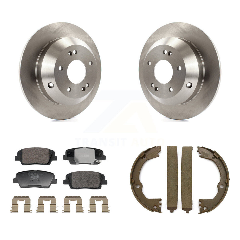 Rear Disc Rotors Ceramic Pads Parking Shoes Kit For Hyundai Santa Fe Sport Kia Sorento XL K8T-105406