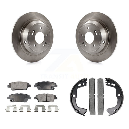 Rear Disc Rotors Ceramic Pads And Parking Brake Shoes Kit For Hyundai Genesis G80 K8T-105409