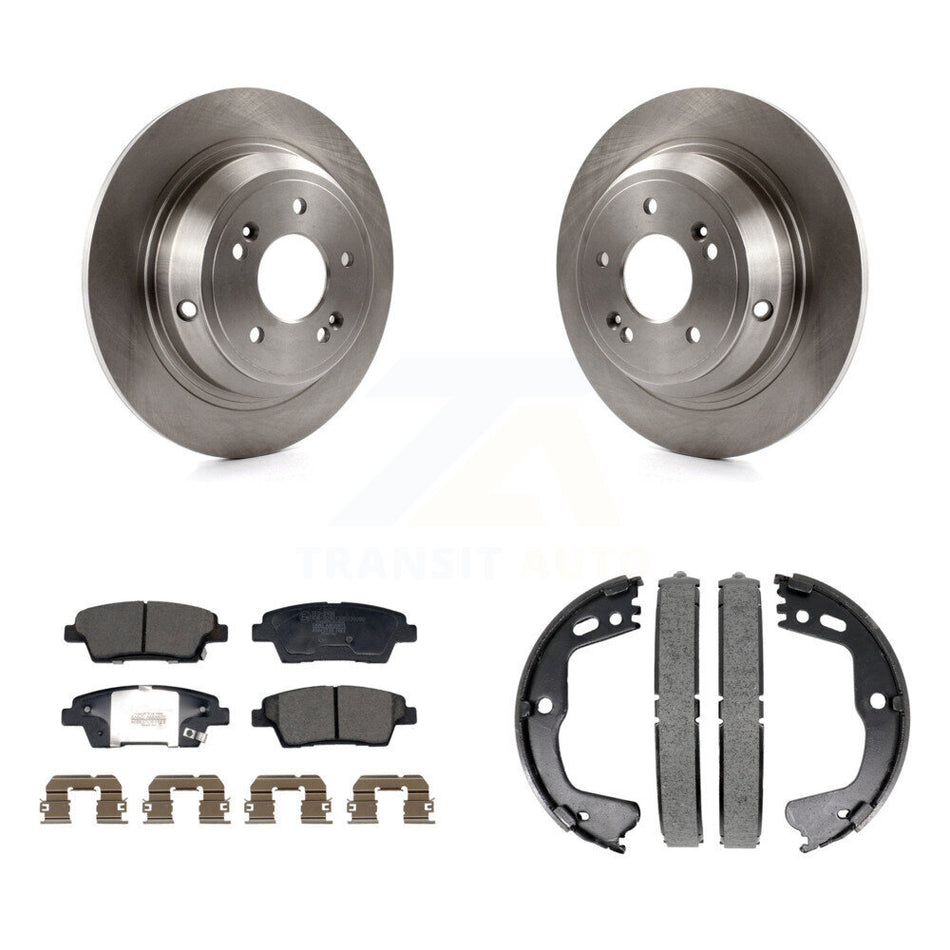 Rear Disc Rotors Ceramic Pads Parking Brake Shoes Kit For 2018-2020 Genesis G80 3.8L 5.0L K8T-105411