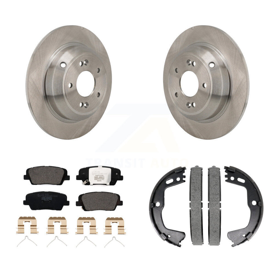 Rear Disc Rotors Ceramic Pads And Parking Brake Shoes Kit For Kia Stinger Genesis G70 K8T-105413