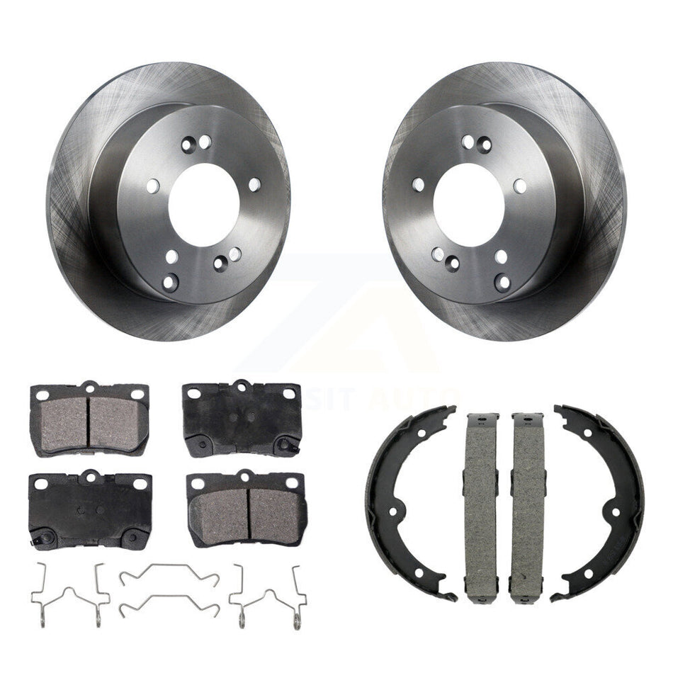 Rear Disc Rotors Ceramic Pads And Parking Brake Shoes Kit For Lexus IS250 K8T-105416
