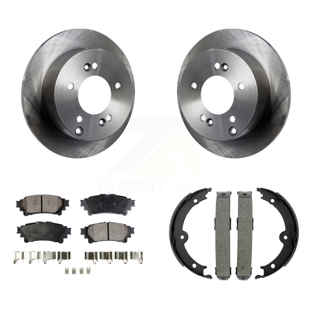 Rear Disc Rotors Ceramic Pads And Parking Brake Shoes Kit For Lexus IS250 K8T-105418