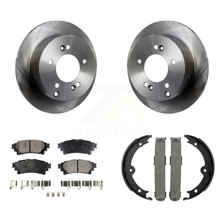 Rear Disc Rotors Ceramic Pads And Parking Brake Shoes Kit For Lexus IS250 K8T-105418