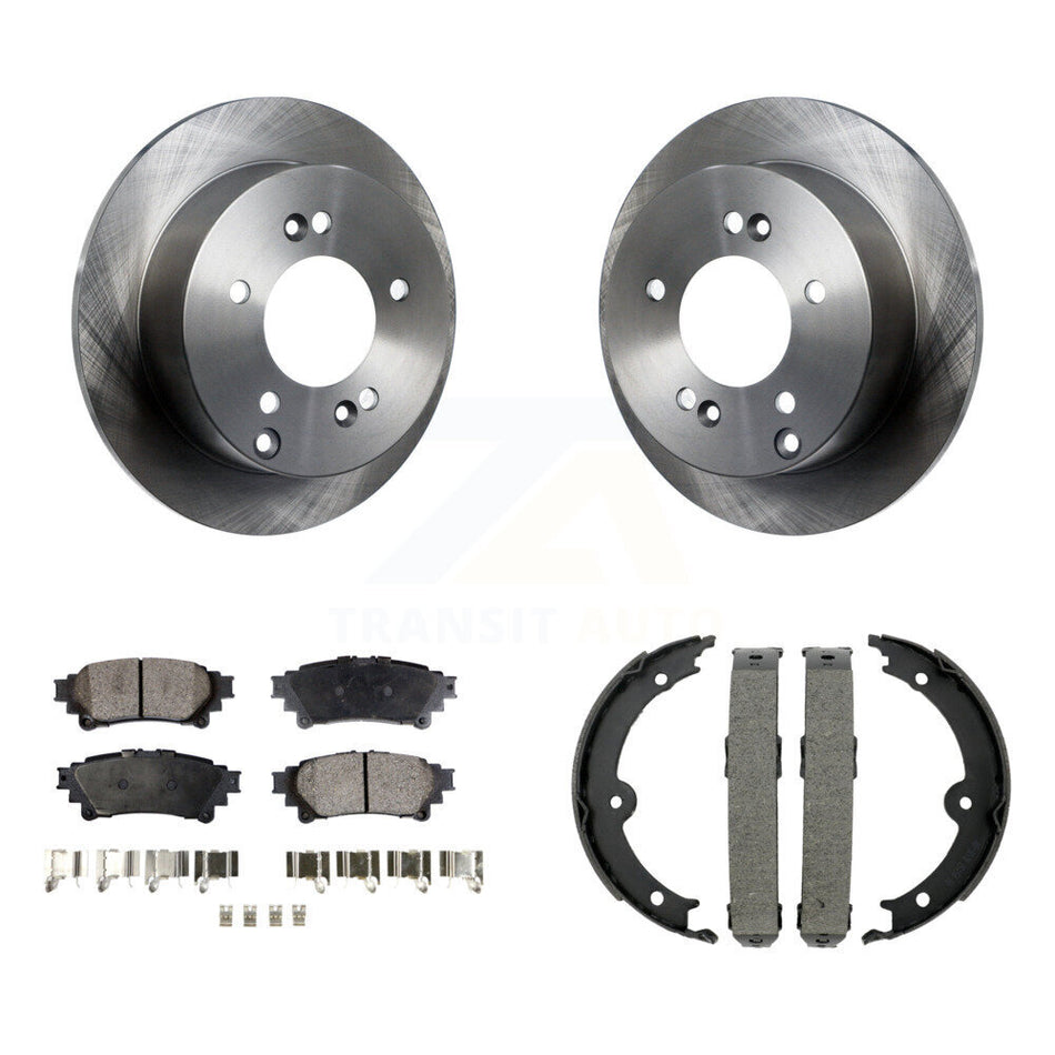 Rear Disc Rotors Ceramic Pads And Parking Brake Shoes Kit For Lexus IS250 K8T-105418