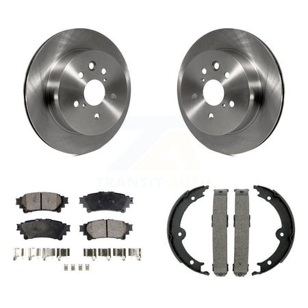 Rear Disc Rotors Ceramic Pads And Parking Brake Shoes Kit For Lexus IS350 IS250 K8T-105419