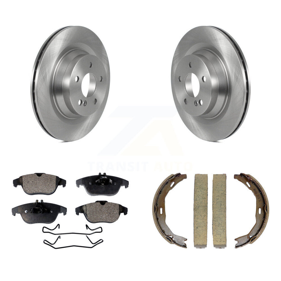 Rear Disc Rotors Ceramic Pads And Parking Brake Shoes Kit For Mercedes-Benz E550 K8T-105430