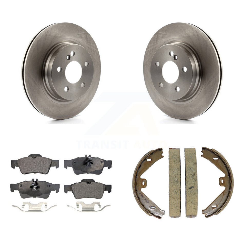 Rear Disc Rotors Ceramic Pads And Parking Brake Shoes Kit For Mercedes-Benz E550 K8T-105431