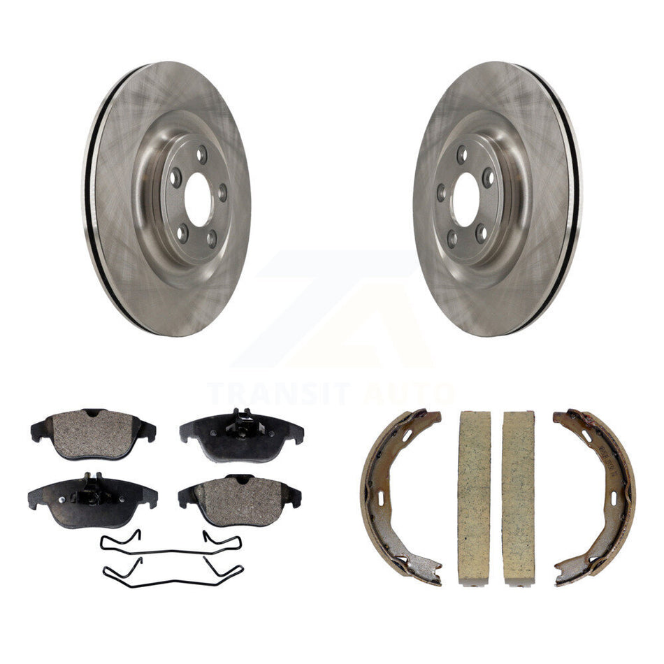 Rear Disc Rotors Ceramic Pads Parking Shoes Kit For Mercedes-Benz E400 Convertible Coupe K8T-105433