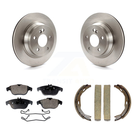 Rear Disc Rotors Ceramic Pads And Parking Brake Shoes Kit For Mercedes-Benz E350 E400 K8T-105434