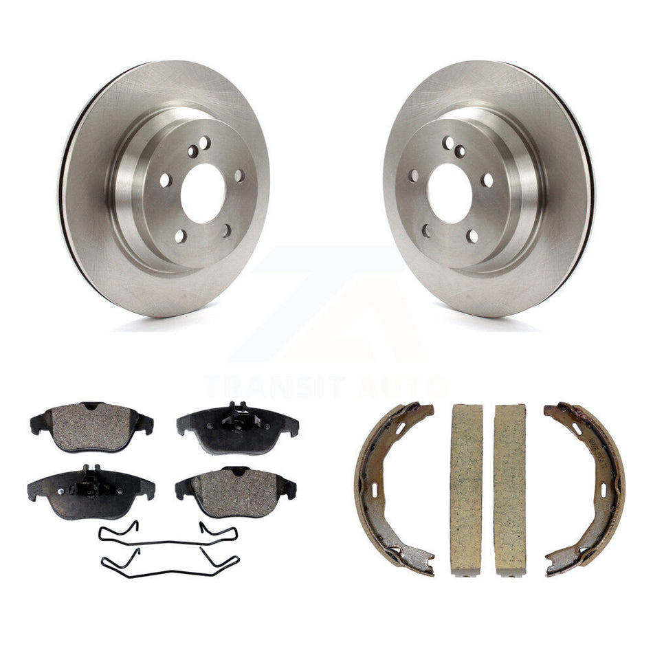 Rear Disc Rotors Ceramic Pads And Parking Brake Shoes Kit For Mercedes-Benz E350 E400 K8T-105434