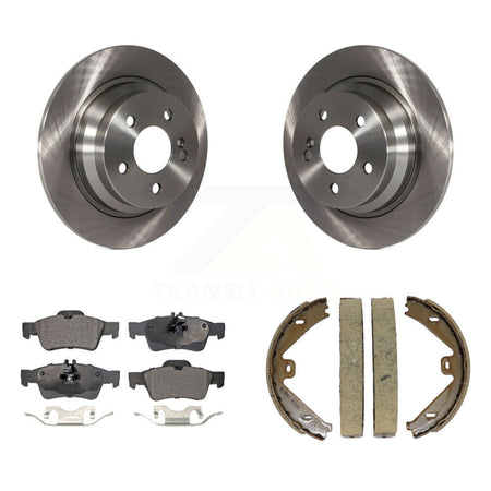 Rear Disc Rotors Ceramic Pads And Parking Brake Shoes Kit For Mercedes-Benz E250 E350 K8T-105436