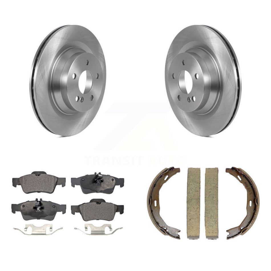 Rear Disc Rotors Ceramic Pads And Parking Brake Shoes Kit For Mercedes-Benz E550 K8T-105438