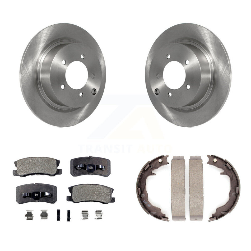 Rear Disc Rotors Ceramic Pads Parking Shoes Kit For Jeep Mitsubishi Patriot Chrysler 200 K8T-105444