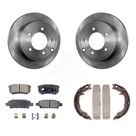 Rear Disc Rotors Ceramic Pads & Parking Shoes Kit For Jeep Patriot Dodge Chrysler Compass K8T-105446