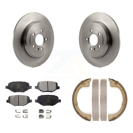 Rear Disc Rotors Ceramic Pads And Parking Brake Shoes Kit For Lincoln MKT K8T-105451